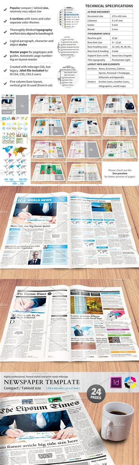 newspaper template compacttabloid indesign templates newsletter