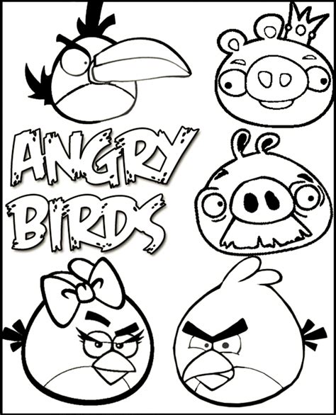 dibujos de angry birds  imprimir  colorear