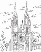 Coloring Cathedral Pages Adult Coloringgarden Printable Drawing Template St Colouring Architecture Color Louis House Book Sheets Description sketch template