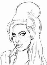 Amy Winehouse Drawing Getdrawings sketch template
