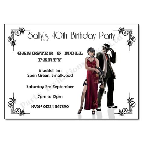 Gangster And Moll Gangster Party Gangster Party Party Invitations