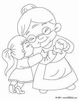 Coloring Grandma Girl Pages Hugging Color Hellokids Print sketch template