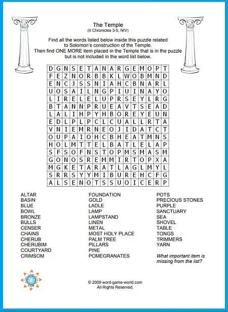 ideas  coloring printable christian word search