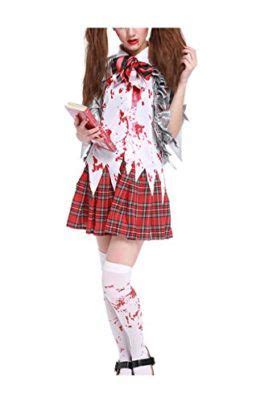 womens horror zombie schoolgirl costume blooded high school student