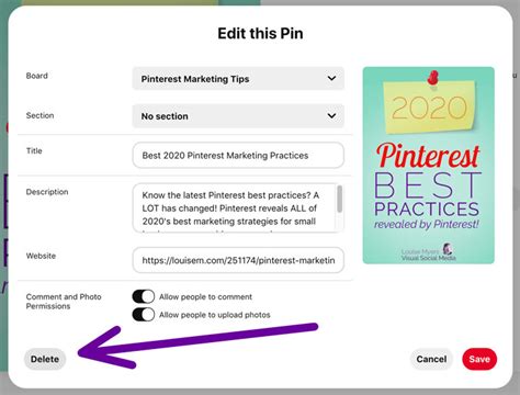 how to delete pinterest pins in a flash