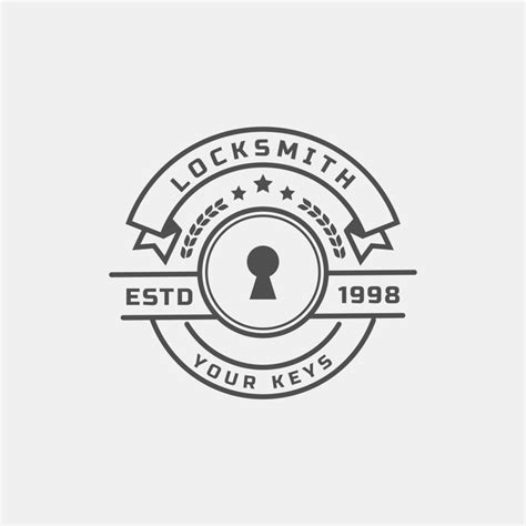 vintage retro badge locksmith labels design element  safety security logo inspiration
