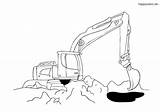 Baustelle Bagger Excavator Digger Ausmalbilder sketch template