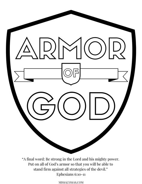 armor  god shield  faith coloring page coloring pages