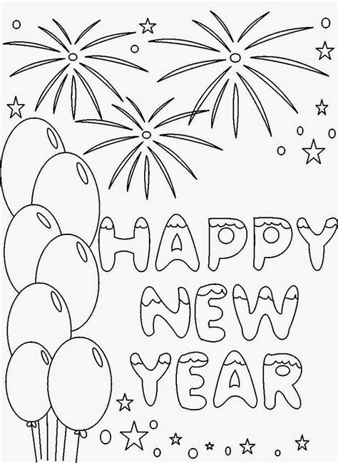 happy  year  coloring pages    print