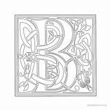 Alphabet Leather Pages Celtic Stencils Gaelic Carving Print Template Initials Letters sketch template