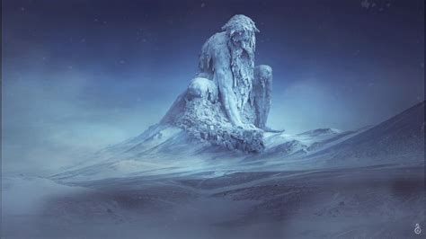 wallpaper danheim gealdyr snow covered ice vikings gods norse mythology norse ymir