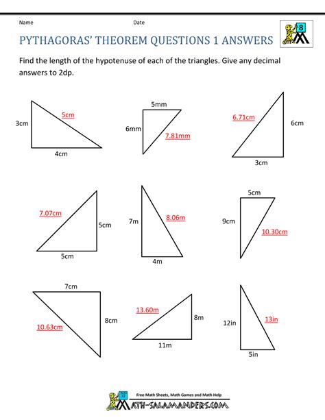 pythagoras theorem questions