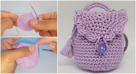 crochet mini backpack purse keychain  pattern video love crochet