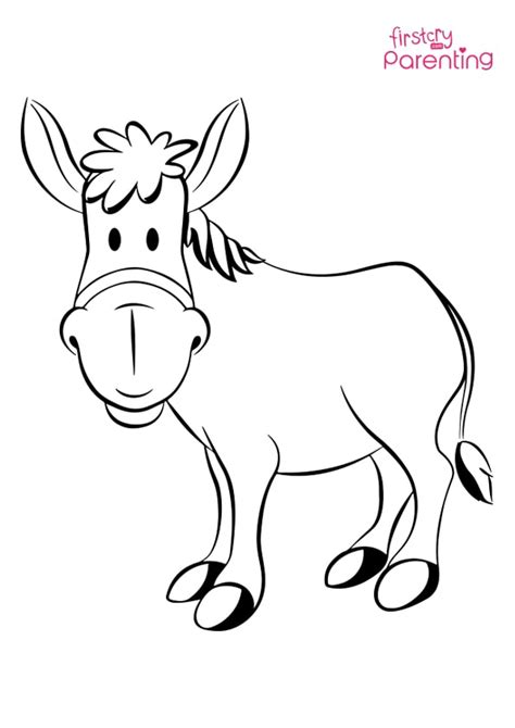 donkey kid coloring page  kids firstcry parenting