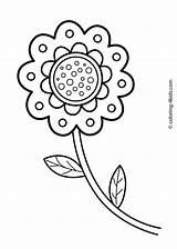 Flowers Coloring Kids Pages Drawing Flower Easy Printable Clip Cliparts Colouring Drawings Beautiful Clipart Library Visit Arts Book sketch template