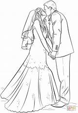 Coloring Bride Groom Pages Wedding Printable Draw Drawing Kids Step Colouring Supercoloring Tutorials Barbie Color Books Adult Book Adults Colours sketch template