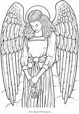 Coloring Angel Pages Adult Adults Seraphim Colouring Angels Dover Printable Coloriage Wings Sheets Publications Doverpublications Book Zb Samples Kids Fairies sketch template