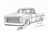 Drawings Truck Trucks Car Lowrider Cars Drawing Coloring Pages Cool F250 Sketch Ford Pickup F100 Clipart Colouring Cliparts Archive Fordification sketch template