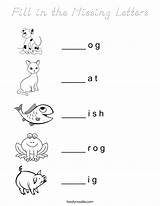 Missing Letters Fill Coloring Worksheets Letter Kindergarten English Twistynoodle Preschool Animals Printable Phonics Learning Twisty Noodle Worksheet Kids Alphabet Activities sketch template