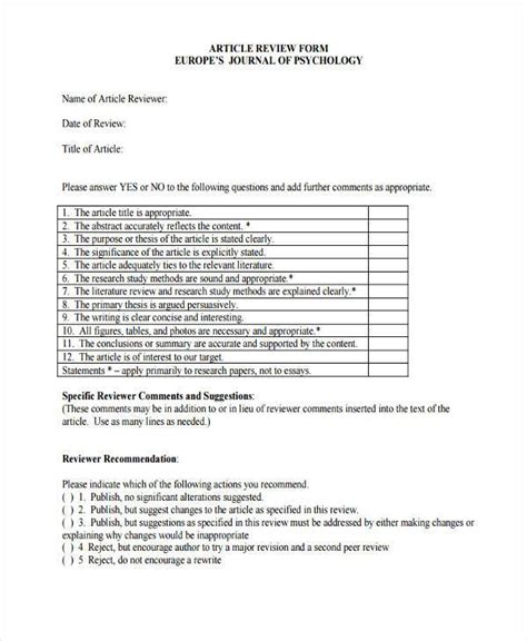 persuasive essay journal article review template
