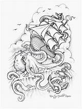 Tattoo Kraken Sinking Barco Barcos Polvo Nner Cken Arabe Zoe Tatuagem Attacking Tatuagens Marinhos Cracken Angst Mrtatuajes Pulpo Duilawyerlosangeles sketch template