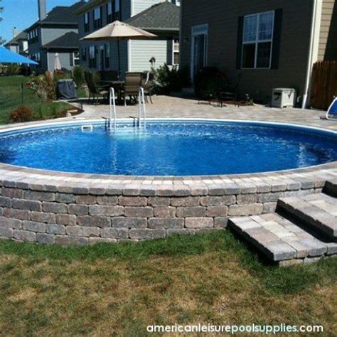 ground pool landscaping images