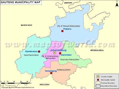 gauteng map gauteng province map