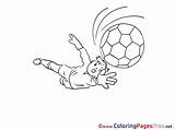 Goalkeeper Soccer Colouring Coloring Flying Ball Pages Sheet Title sketch template