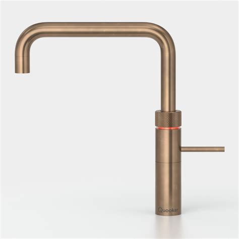 quooker fsptn combi  fusion square patinated brass  litre combi tank