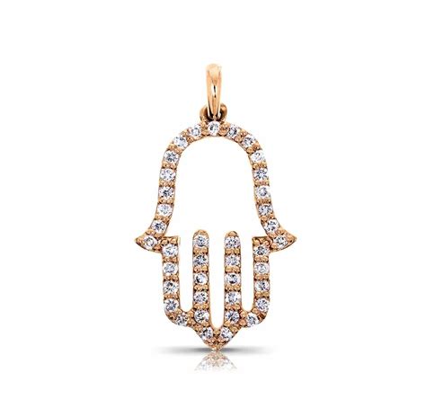 hamsa pendant  gold diamond studded jewishshop