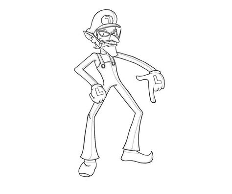 waluigi coloring coloring pages