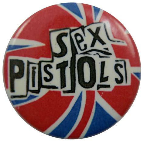 sex pistols logo red white and blue button badge