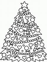 Coloring Christmas Tree Pages Decoration Print sketch template