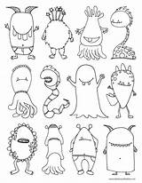 Coloring Halloween Pages Monsters Faces Their Kids sketch template