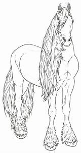 Horse Friesian sketch template