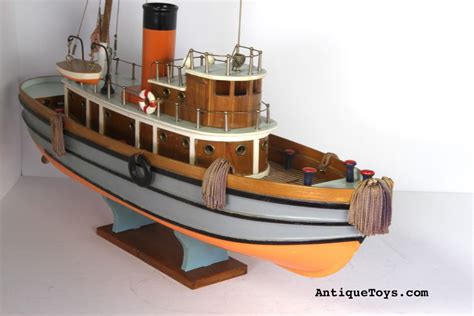 japanese wooden tug boat toy sold antiquetoyscom antique toys  sale