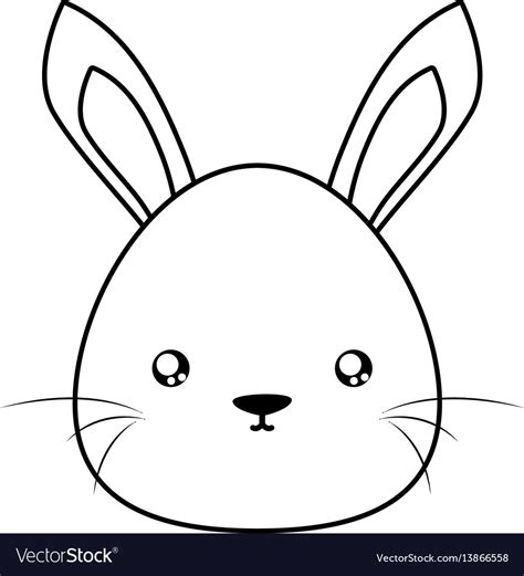 rabbit drawing face royalty  vector image vectorstock