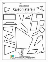Math Geometry Quadrilaterals Worksheets Grade Worksheet Shapes Cut Shape Salamanders Sort Activity Mathematics 4th Clip School Gif Probability Outs Types sketch template