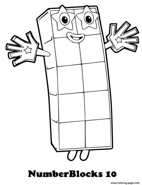 numberblocks number  ten coloring pages printable images