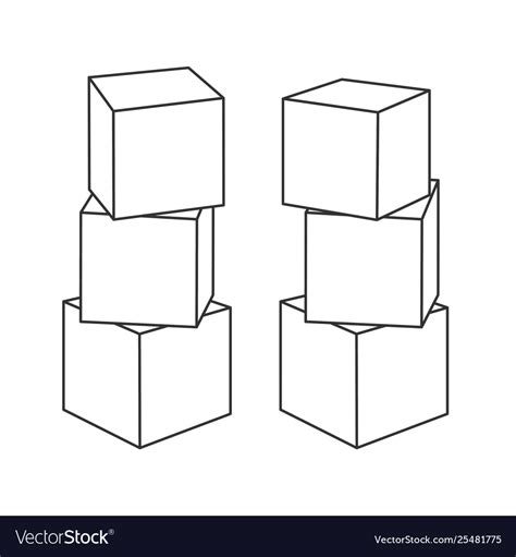 outline block building towers  coloring book vector image