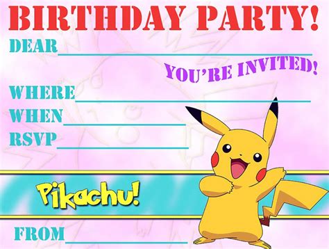 superb pokemon birthday invitations kitty baby love