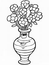 Vase Coloring Pages Flowers Flower Color Recommended Print sketch template