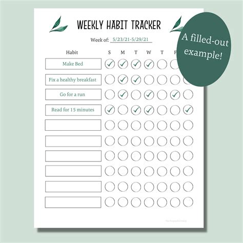 weekly habit tracker printable habit tracker chart daily habit tracker