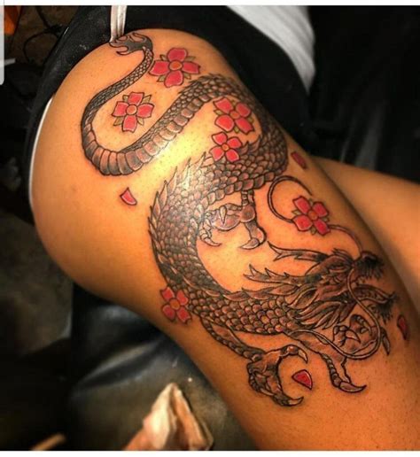 Pin By M🤍 On Inkd Up Tattoos Girl Thigh Tattoos Dragon Tattoo