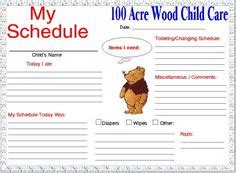 baby ideas daycare printables infant daily report preschool daily