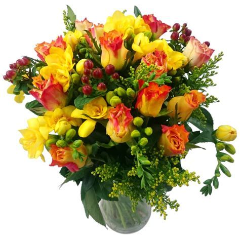 Rose & Freesia Bouquet   Fresh Flowers   Free Delivery