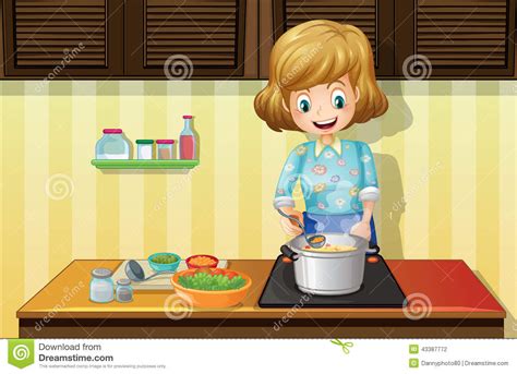 woman cooking stock vector illustration of illustration 43387772
