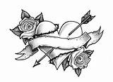 Tattoo Designs Heart Stencils Banner Printable Roses Stencil Rose Tattoos Drawing Drawings Patterns Sketches Ribbon Easy Arrow Cool Print Cliparts sketch template