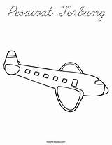 Coloring Pesawat Aboard Airplane Terbang Pages Transportation Cursive Twistynoodle Favorites Login Add Noodle Windows Plane Built California Usa Outline sketch template