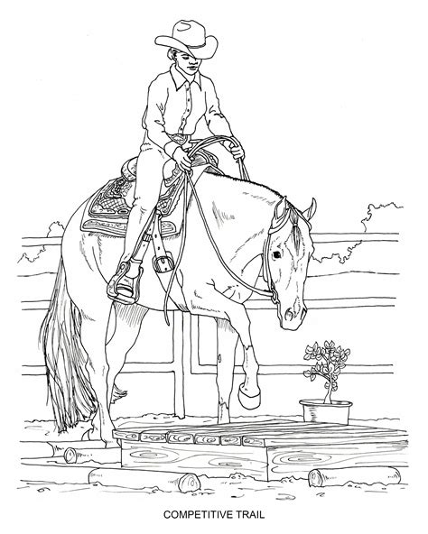 coloring pages girl riding horse